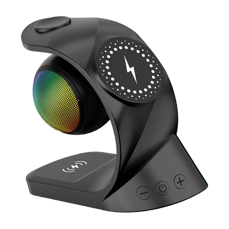Portable Wireless Speaker with Clear Sound LED Light Effect Charging Station