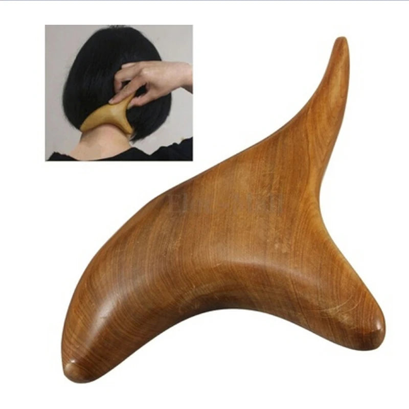 Masseur en bois triangulaire Corps Cou Relaxation de la circulation sanguine Trijumeau Parfumé en bois Outil de réflexologie Thérapie SPA