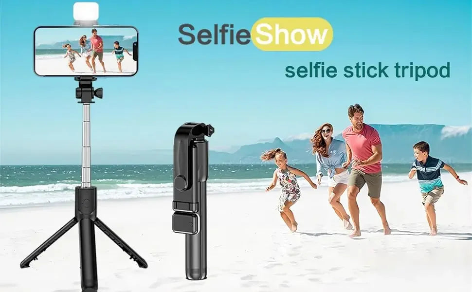 Trépied extensible Selfie Stick Trépied téléphonique avec selfies de groupe/diffusion en direct/enregistrement vidéo compatible avec tous les téléphones portables