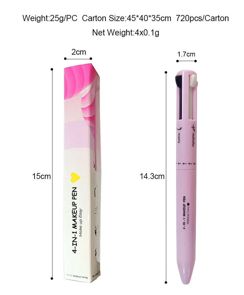 Crayon à sourcils 4 en 1, eye-liner, waterproof, longue tenue.