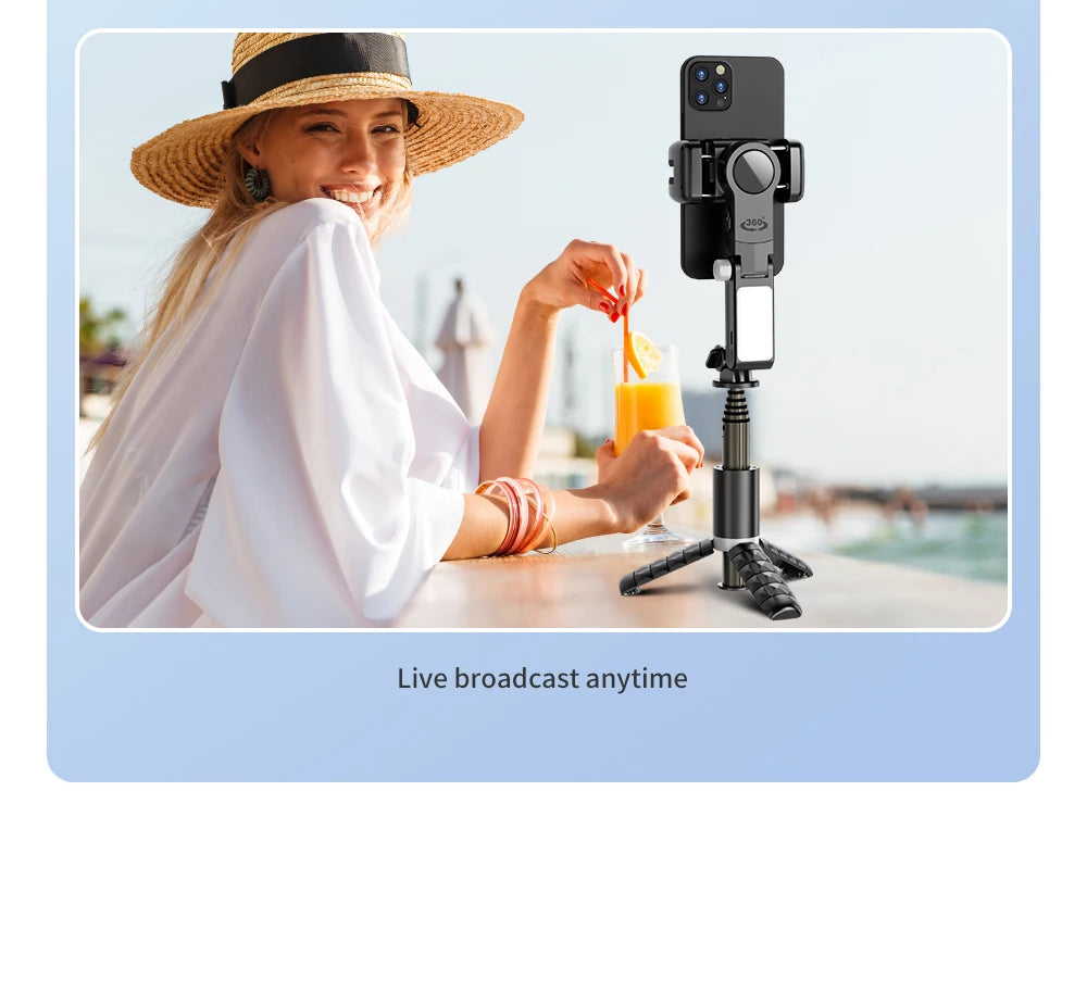 Selfie Stick Téléphone Cardan Stabilisateur Pour iPhone Android Action Caméra Trépied Téléphone Portable Cellule Mobile Smartphone Poignée Poignée Vidéo