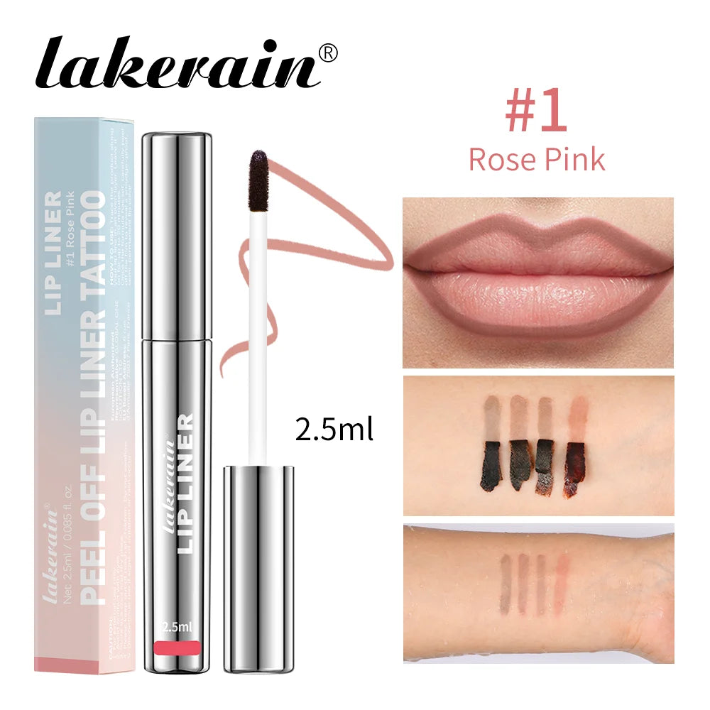 Crayon à lèvres imperméable Peel Off Tattoo Lipgloss Imperméable Longue durée Teinte pour les lèvres mates Contour brun Tear-off Lèvres Tache Cosmétique