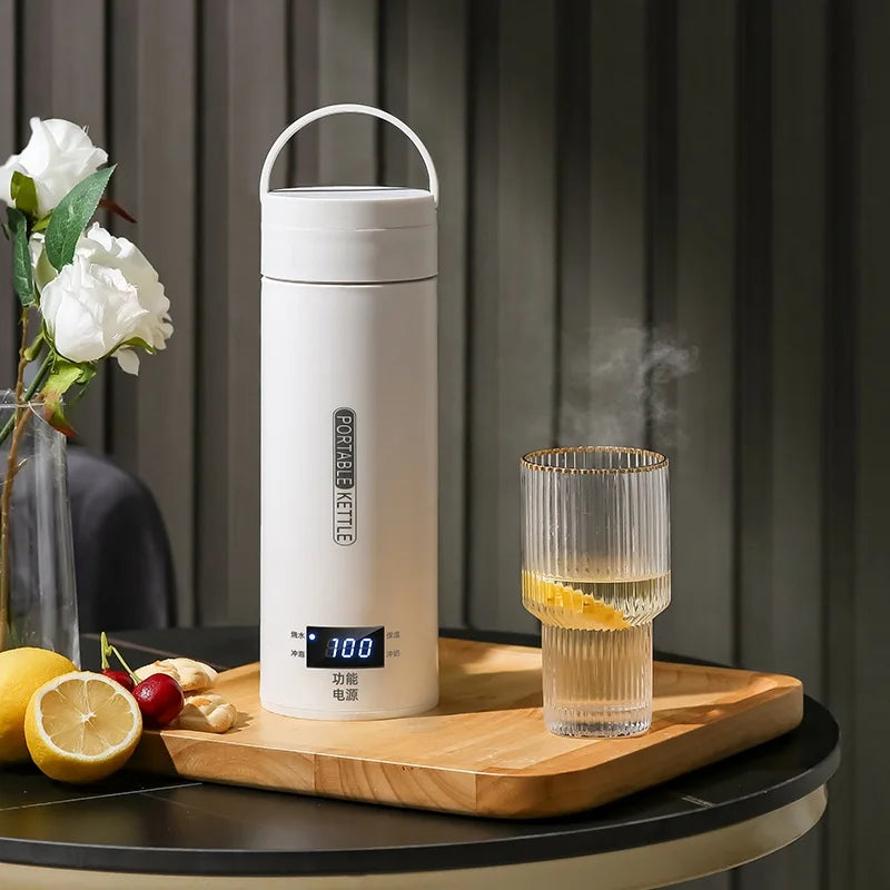 Bouilloire électrique de voyage 500ML Eau à ébullition rapide Chauffe-lait portable pour bébé Bouilloire thermo en acier inoxydable 304
