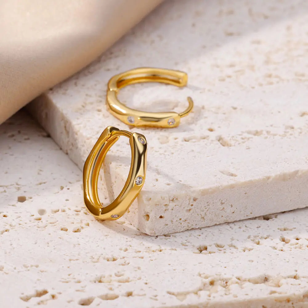 Boucles d'oreilles rondes élégantes pour femmes créoles en acier inoxydable de luxe Vintage Wedding Engagement Aesthetic Jewerly aretes