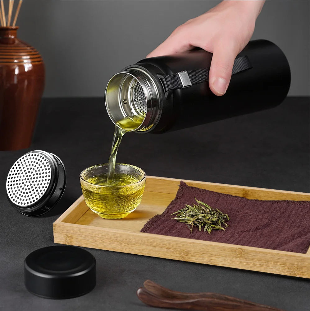 Bouteille thermos en acier inoxydable 1L, garde vos boissons chaudes ou froides – idéale pour eau, thé, café, avec flacon à vide performant.