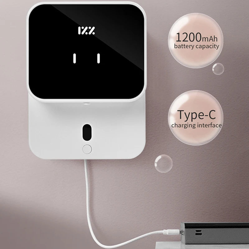 Distributeurs de savon liquide Rechargeable mural 280ML à réglage à trois vitesses Distributeur automatique de mousse Machine de désinfectant pour les mains