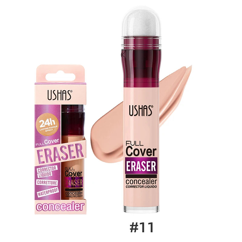 USHAS 12 couleurs tête d'éponge rotative fond de teint liquide anti-correcteur longue durée liquide n'enlève pas le maquillage correcteur imperméable