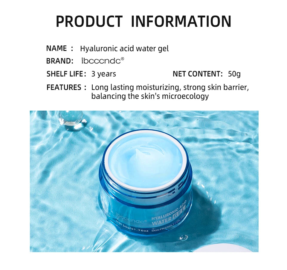 Crème en gel à l'acide hyaluronique Hydratant pour le visage hydratant pour hydrater et lisser la peau extra-sèche Nourrir améliorer le grains de peau