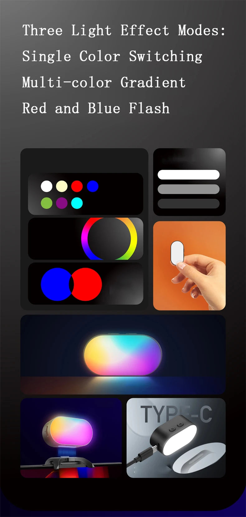 RGB magnétique pour les stabilisateurs de Grimbal La lumière LED portable Gimbal Stabilizer