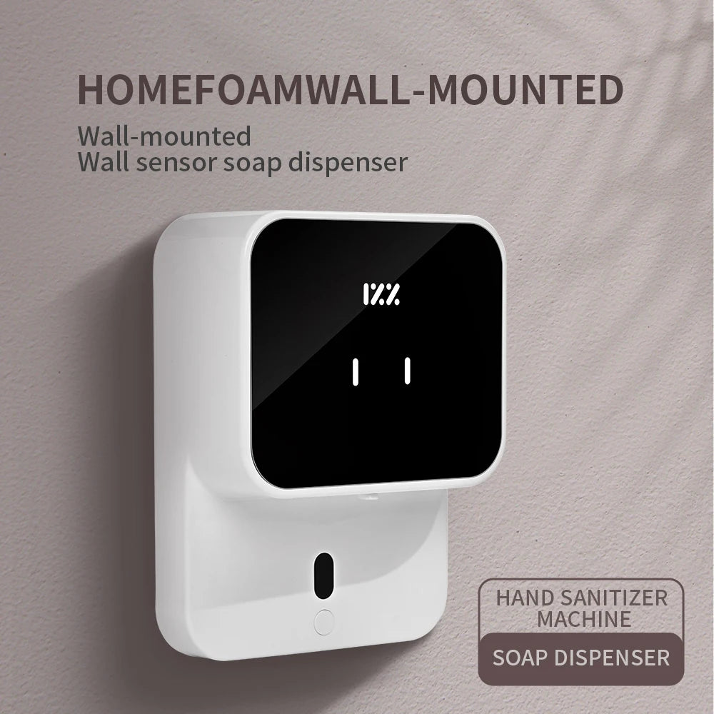Distributeurs de savon liquide Rechargeable mural 280ML à réglage à trois vitesses Distributeur automatique de mousse Machine de désinfectant pour les mains