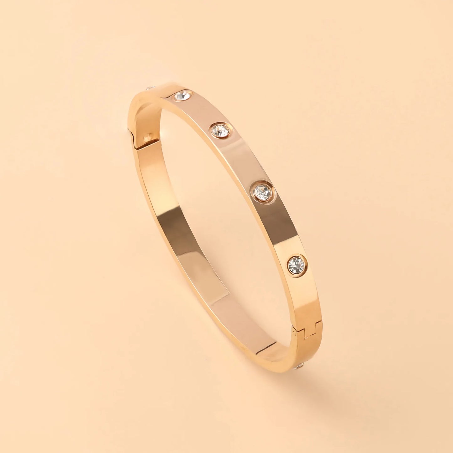 Bracelet tendance en acier inoxydable et oxyde de zirconium pour femme et homme,résistant à la lumière.