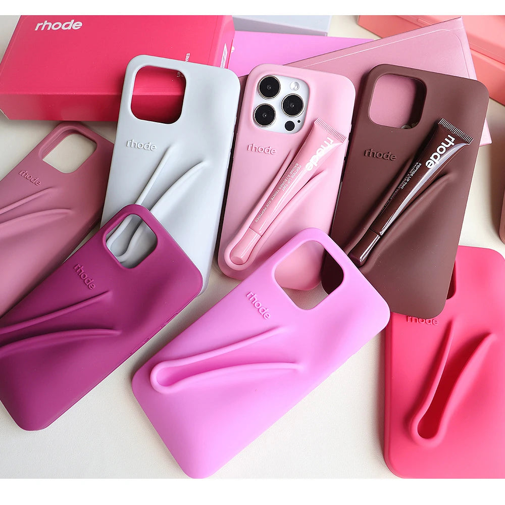 Étui de téléphone Rhode pour iPhone 16, 15, 14 Pro Max Plus, rouge à lèvres en silicone, motif toast expresso