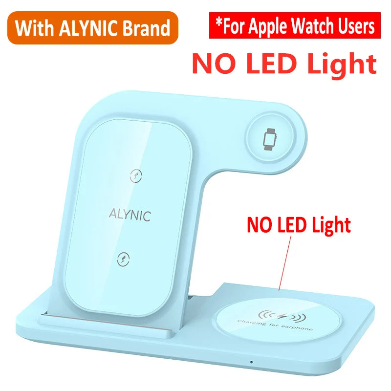 Support de chargeur sans fil pliable 3 en 1 pour iPhone 15 14 13 12 Pro Max Mini iWatch AirPods 3/2 Support de station de charge rapide