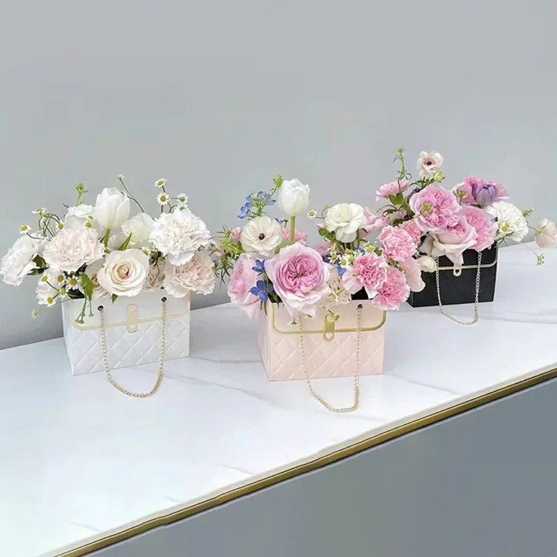 Boîte à fleurs, boîte d'emballage de roses, portable, pour la Saint-Valentin