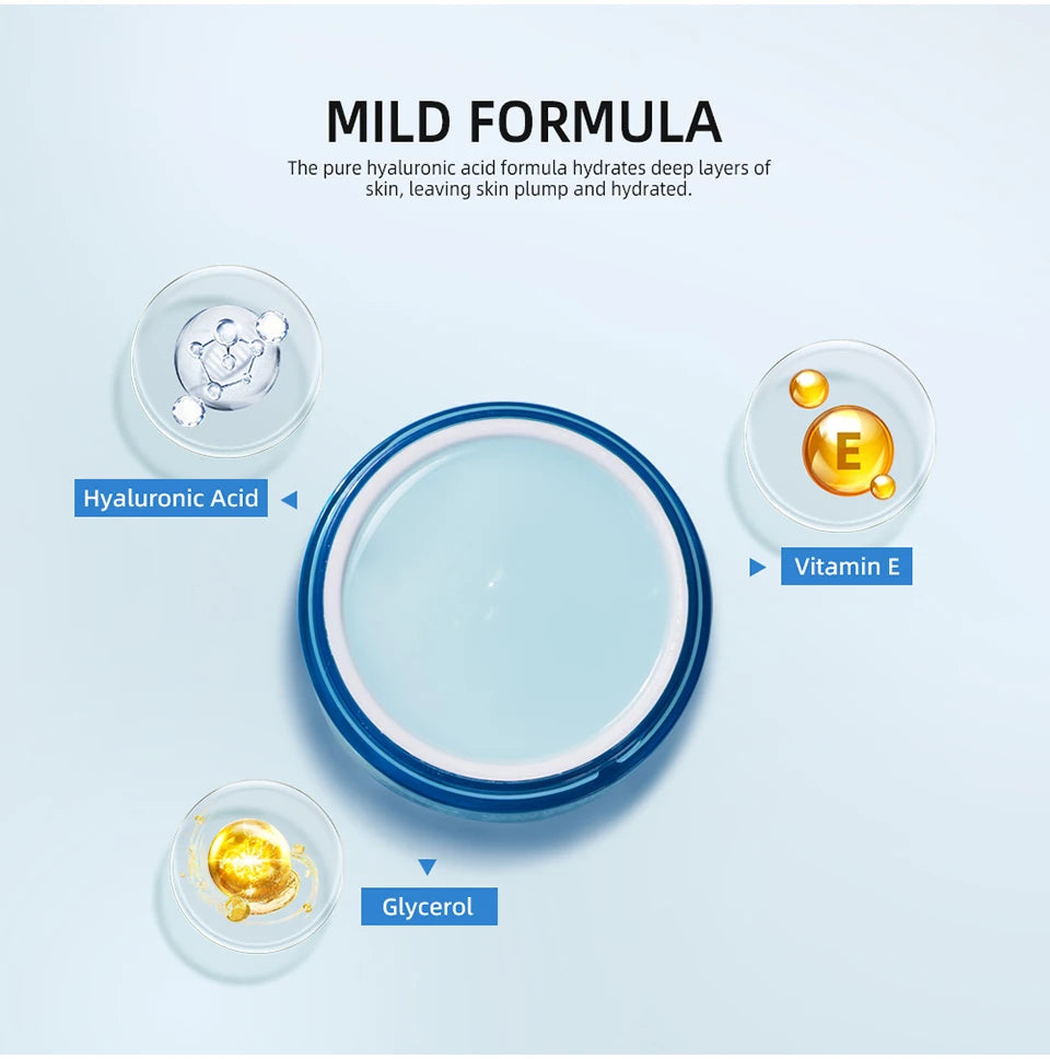 Crème en gel à l'acide hyaluronique Hydratant pour le visage hydratant pour hydrater et lisser la peau extra-sèche Nourrir améliorer le grains de peau