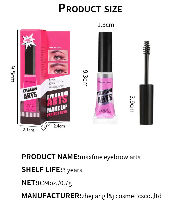 Gel à sourcils Long-durée Sourcils fixes Imperméable à séchage rapide Gel à sourcils transparent Maquillage pour les yeux