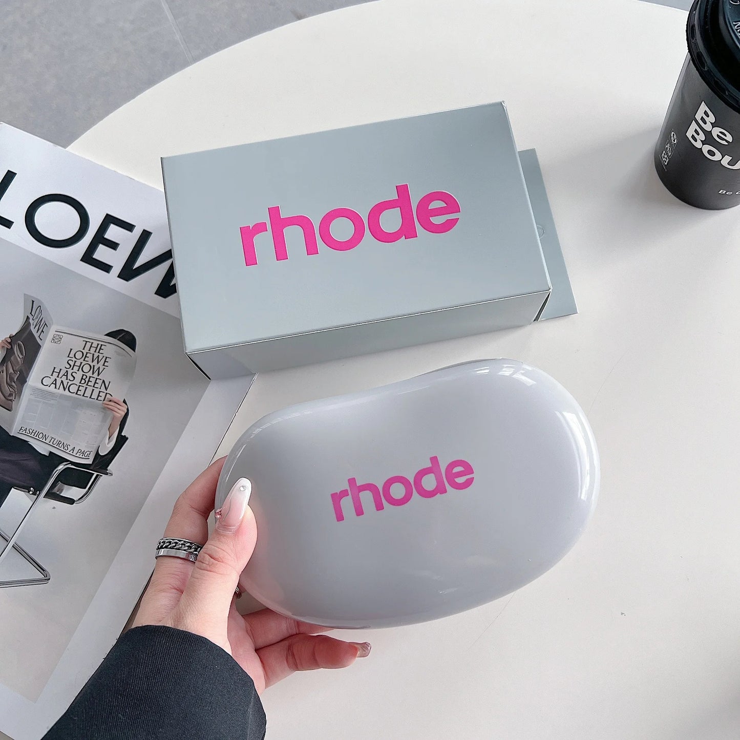Sac de portable en silicone avec miroir, rouge à lèvres, blush, hydratant, brillant à lèvres