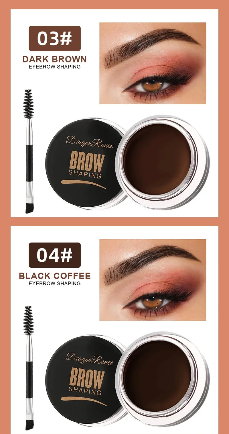 Crème pour sourcils noir brun mat 3D Teinte naturelle.
