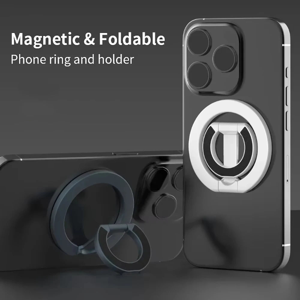 Support d'anneau de téléphone magnétique double face Support de téléphone portable pliable portable Support de voiture Accessoires de téléphone pour iPhone Huawei Xiaomi