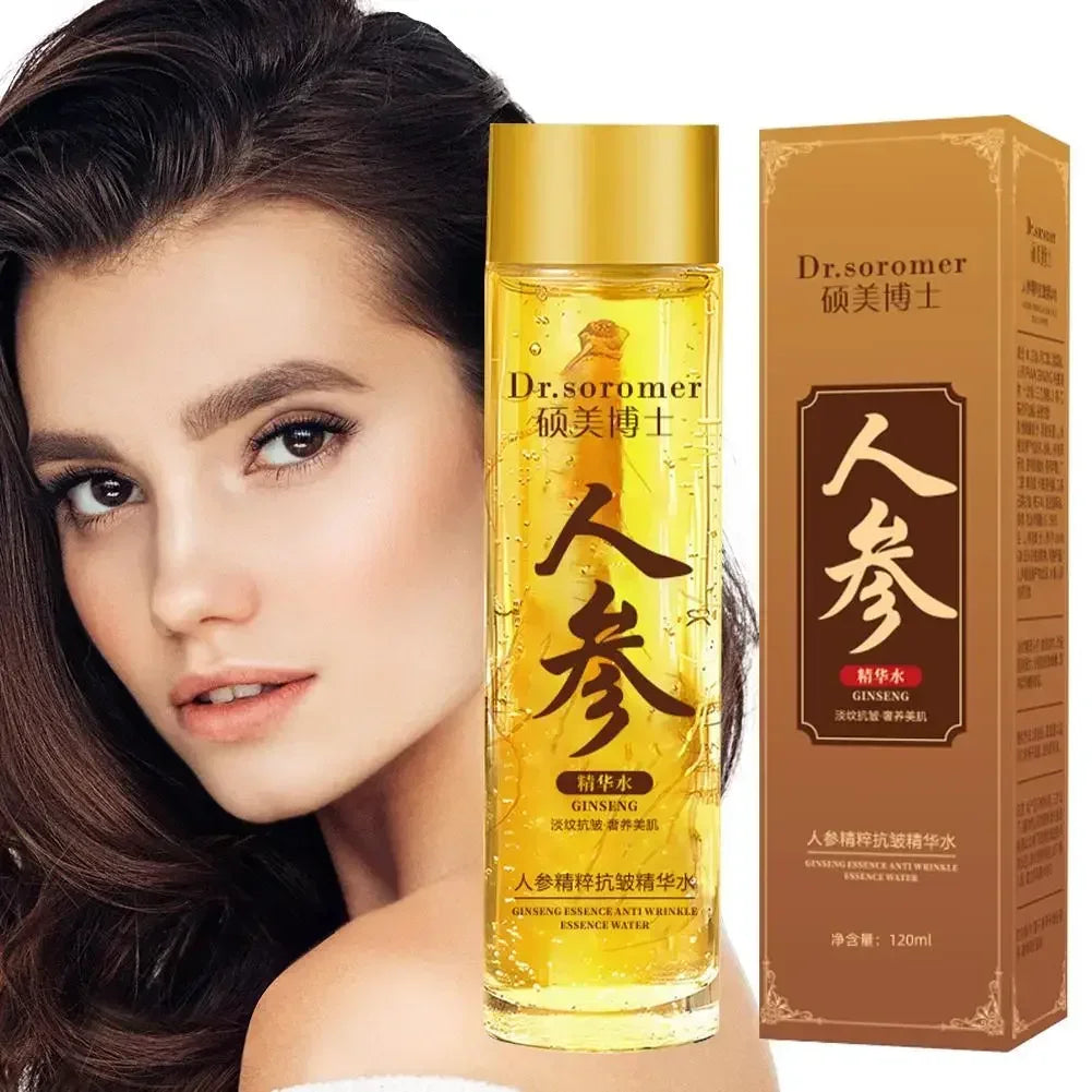 Gold Ginseng Face Essence Polypeptide Lightning Moisture Smoothing Facial Serum pour les soins de la peau 120ml/30ml Ginseng Toner