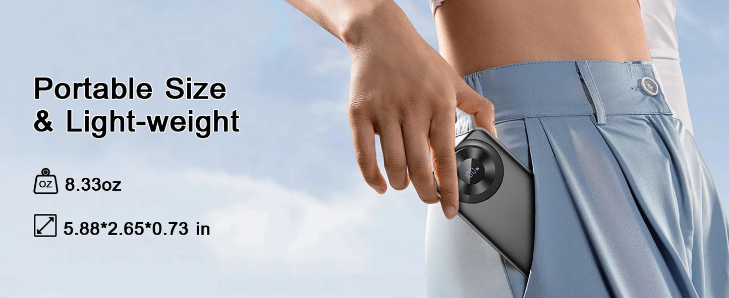 Chargeur portable 10000mAh, Power Bank de charge à grande vitesse avec câble intégré 5V/3A Slim Battery Pack, USB-C in&Out Powerbank.