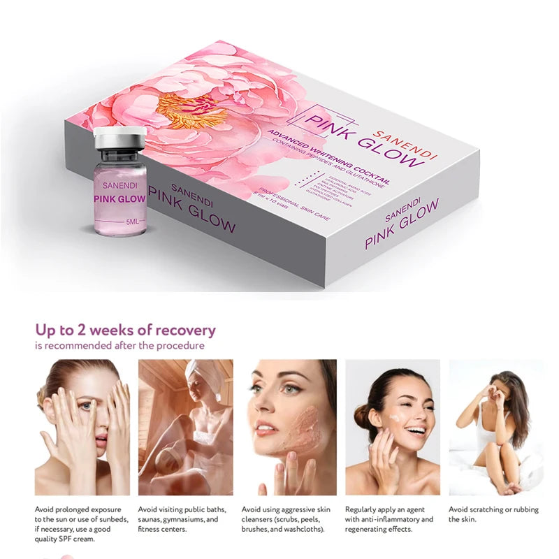 Ampoule Rose Éclat Visage 5 ml – Sérum Éclaircissant à l’Acide Hyaluronique.