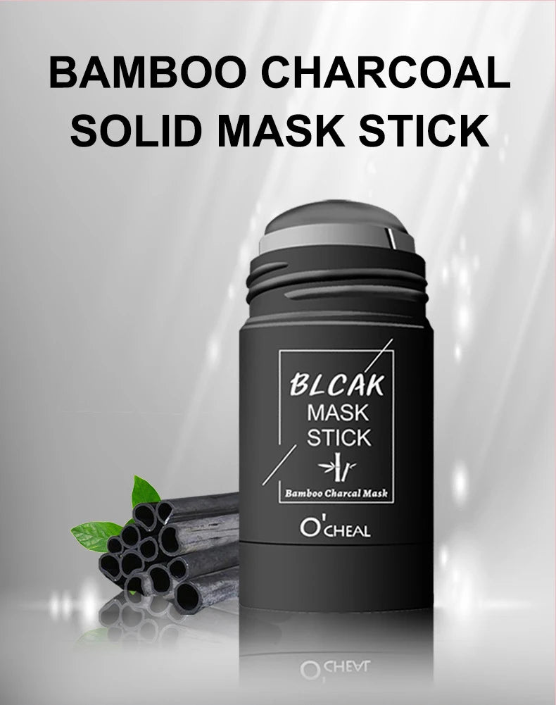 Masque facial solide Stick Thé vert Miel Pêche Nettoyage des pores Hydratant Long charbon de bois Aubergine Film de boue