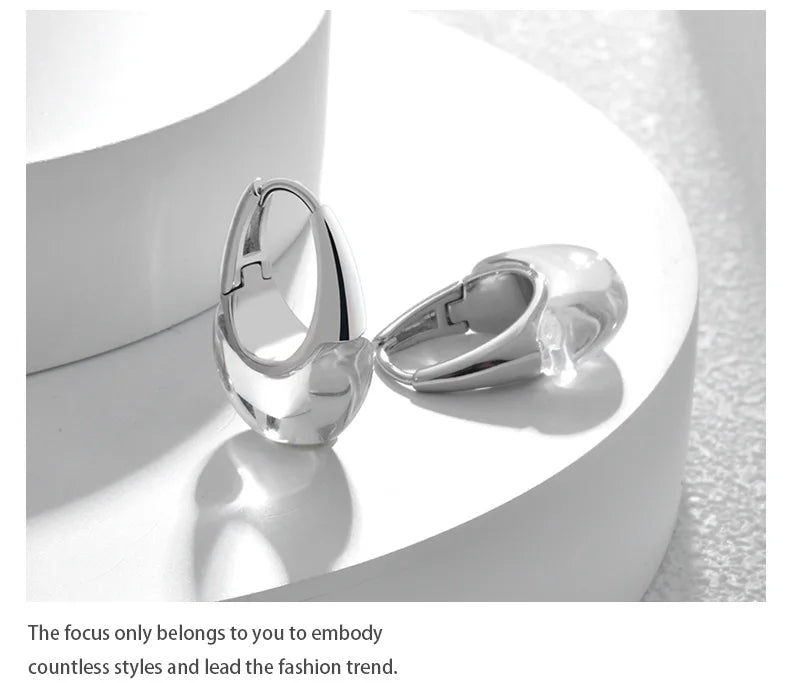 Boucles d'oreilles goutte d'eau transparentes pour femmes, plaquées or, élégantes et modernes