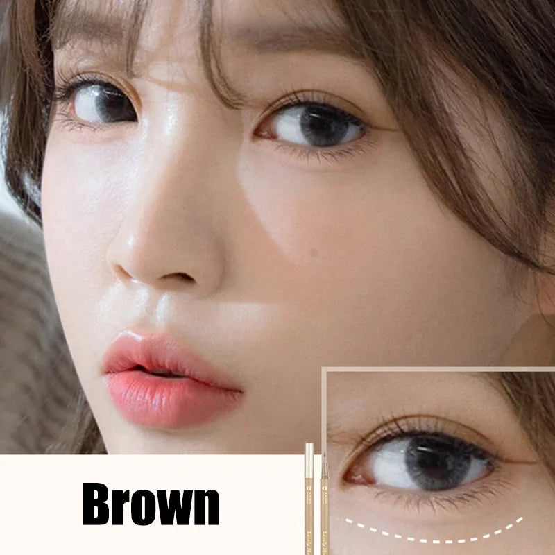 Eyeliner liquide ultra-fin Imperméable Paillettes Matte Black Shiny Eyeliner Lying Silkworm Pen Eye Beauty Party Makeup Tools