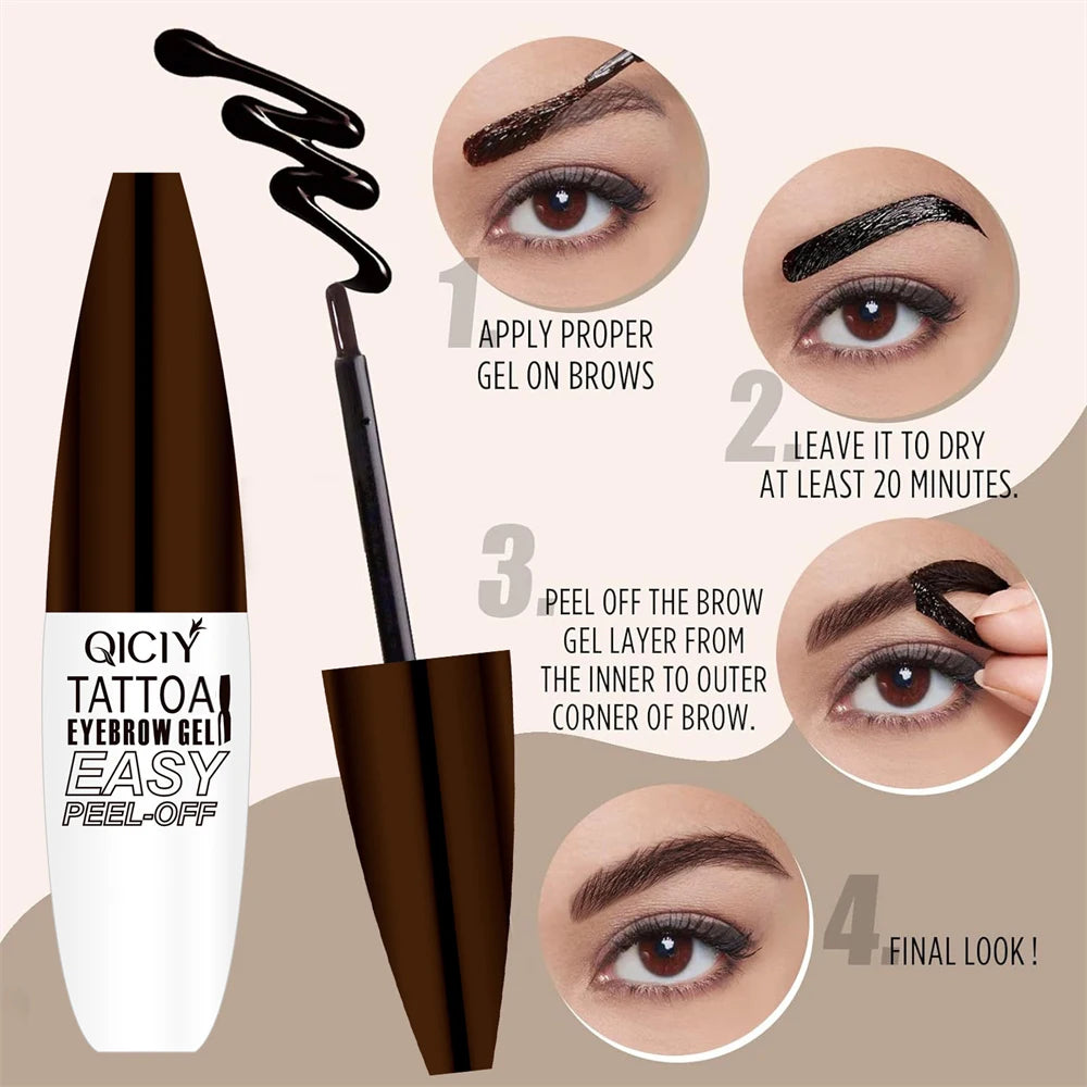 Tatouage d’une durée de 3 jours, types de crème de gel pour sourcils faciles à décoller, cosmétiques imperméables résistants à la transpiration, résistants à la transpiration, longue durée