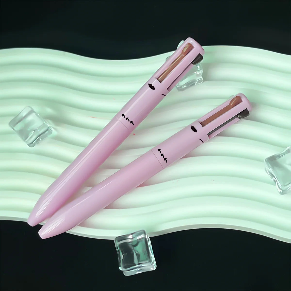Ensemble de 4 couleurs de crayon à lèvres, d’eye-liner et de crayon à sourcils, contours des lèvres,multifonctionnel 4-en-1.