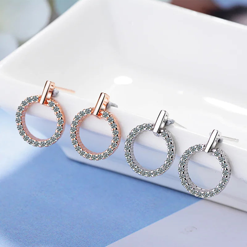 Boucles d'oreilles en argent sterling 925 avec zircons CZ