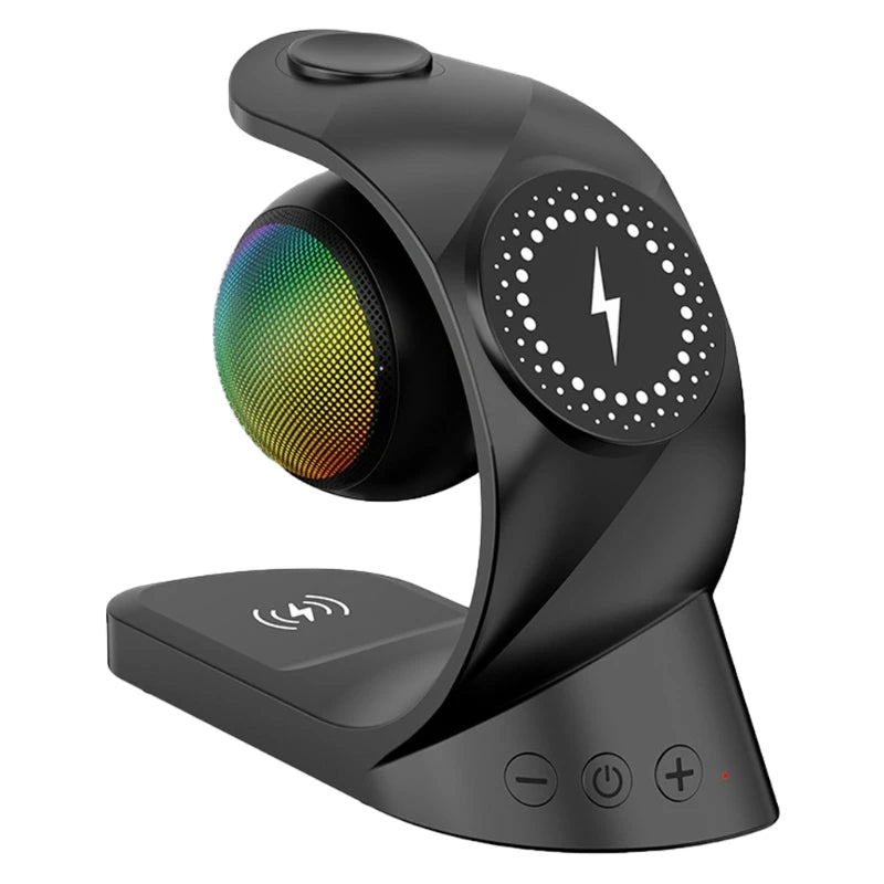 Portable Wireless Speaker with Clear Sound LED Light Effect Charging Station