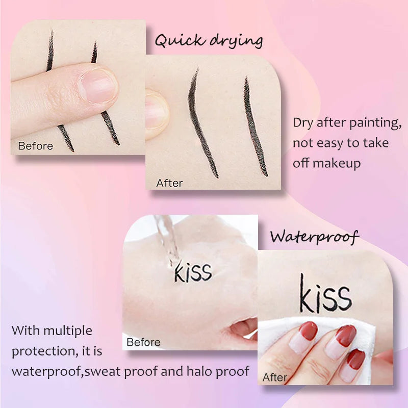 P.TWO.P Stamp Eyeliner Crayon 1 Pcs Double-end Imperméable À Séchage Rapide Longue Durée Eyeliner Liquide Maquillage Yeux Outil De Cosmétiques