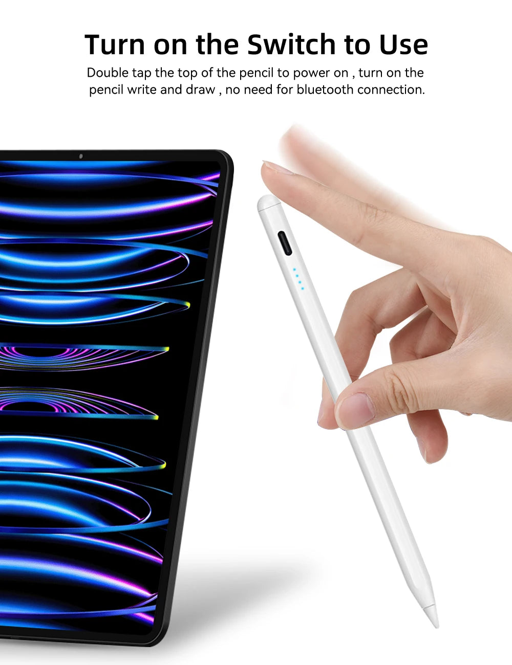 Pour iPad Pencil 10e génération Air 6 M2 Pro M4 Stylus avec inclinaison de la paume, pour iPad Pro 11 12.9 Air 4/5 7/8/9 mini 56 7 Tablette