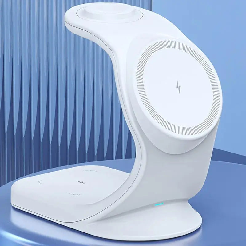 Chargeur sans fil 3 en 1 pour téléphone Support de chargeur magnétique rapide 15w Support de chargeur magnétique rapide Station de charge de chargeur de montre
