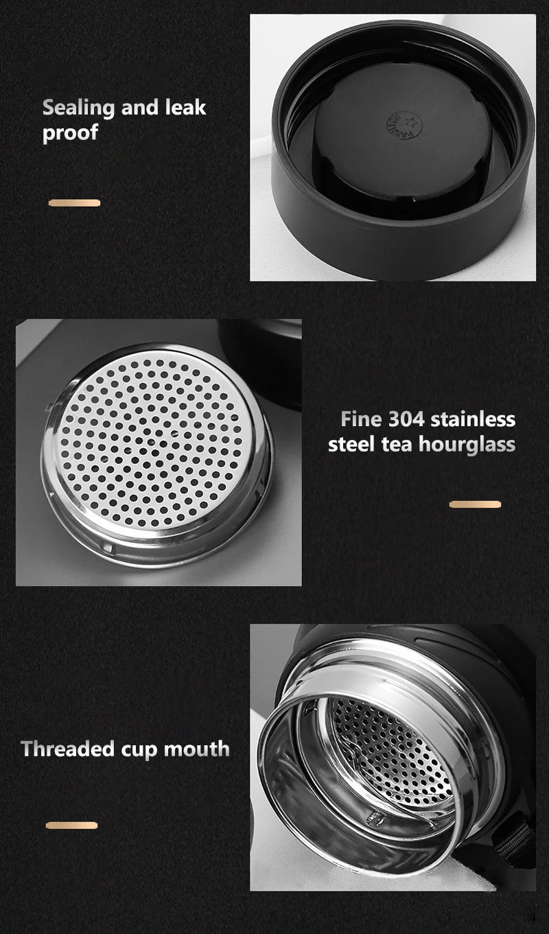 Bouteille thermos en acier inoxydable 1L, garde vos boissons chaudes ou froides – idéale pour eau, thé, café, avec flacon à vide performant.