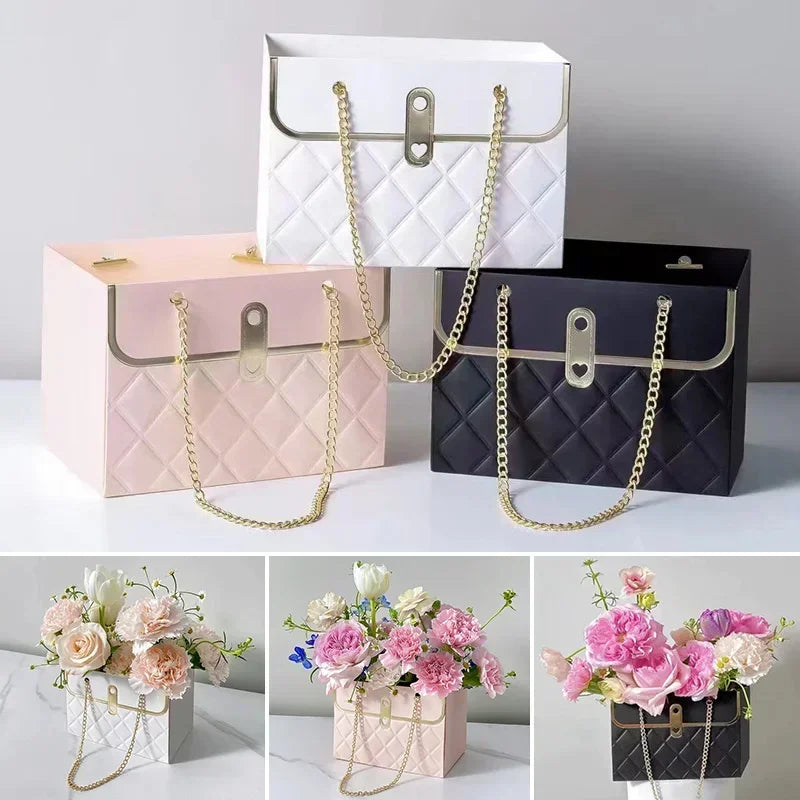 Boîte à fleurs, boîte d'emballage de roses, portable, pour la Saint-Valentin