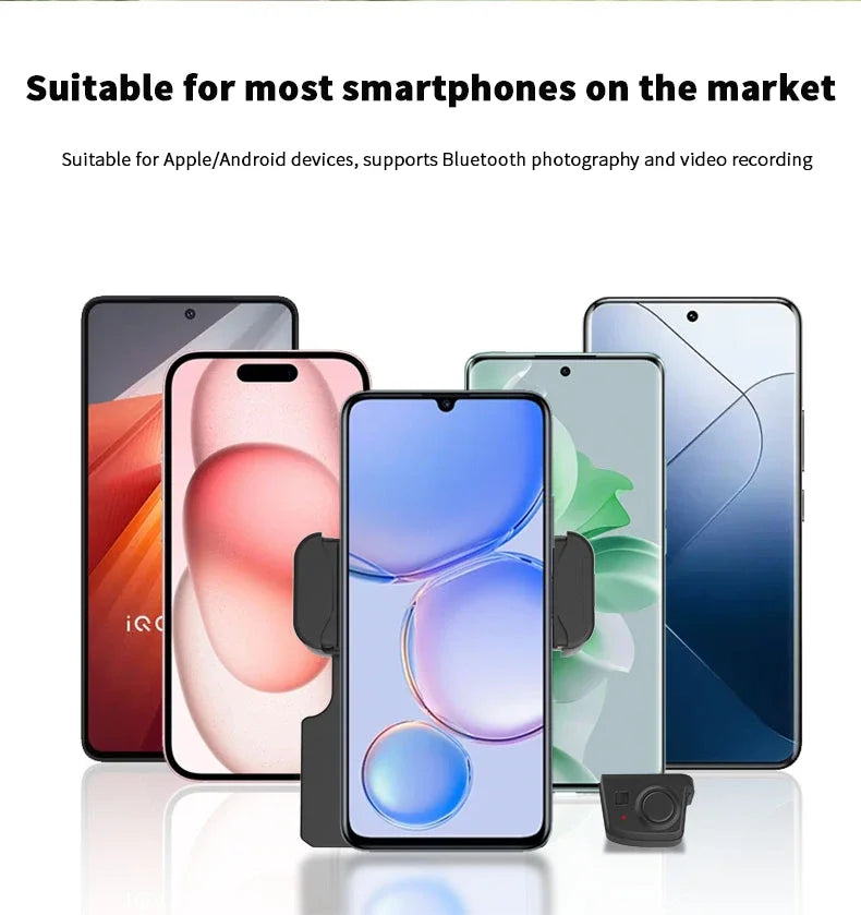 Smartphone Selfie Handle Phone Camera Snap Grip avec télécommande d’obturateur détachable pour iPhone 16/15/14 Vlog Video Shoot Accessoire