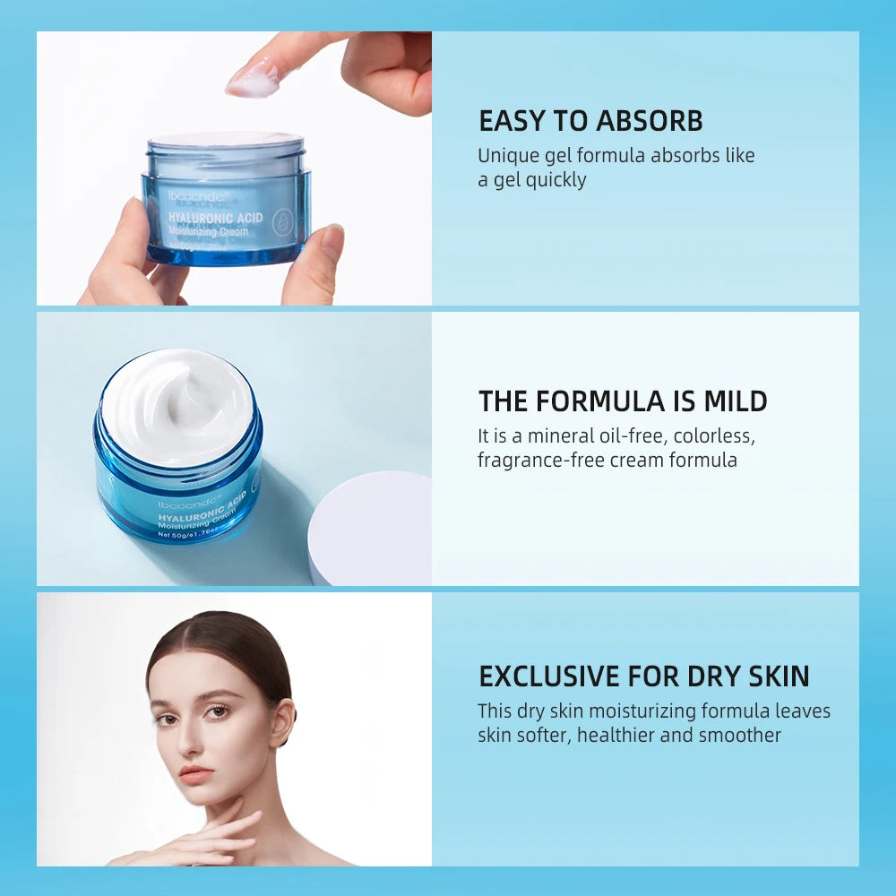 Crème en gel à l'acide hyaluronique Hydratant pour le visage hydratant pour hydrater et lisser la peau extra-sèche Nourrir améliorer le grains de peau