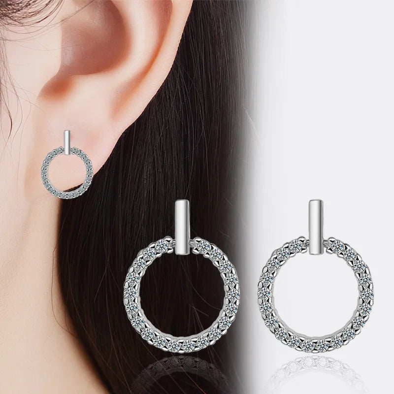 Boucles d'oreilles en argent sterling 925 avec zircons CZ