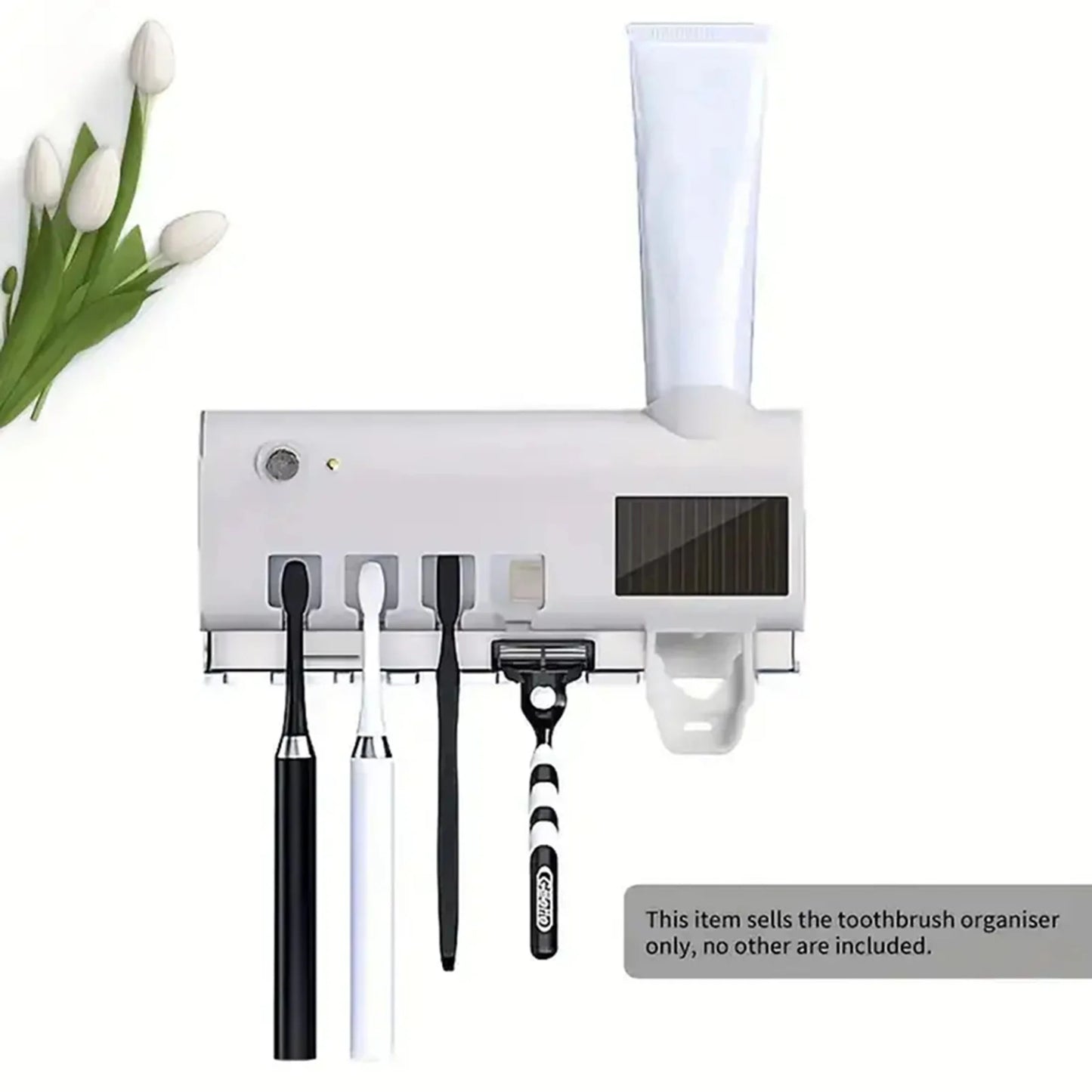 porte-brosse à dents désinfectant, un distributeur de dentifrice mural et un ensemble d'accessoires de salle de bain