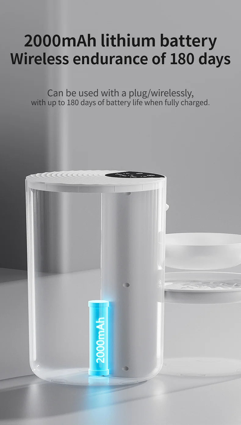 Fontaine à Eau Automatique Sans Fil 3L – Rechargeable & Intelligente | Distributeur pour Chats et Chiens – Sans Filtre