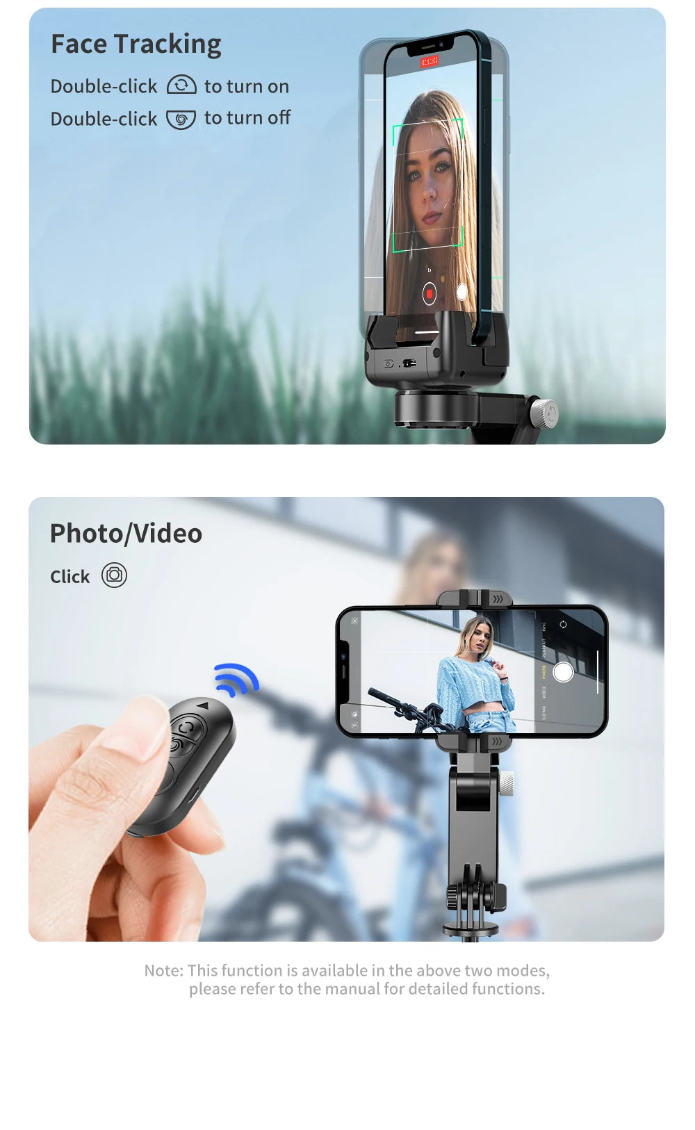 Selfie Stick Téléphone Cardan Stabilisateur Pour iPhone Android Action Caméra Trépied Téléphone Portable Cellule Mobile Smartphone Poignée Poignée Vidéo