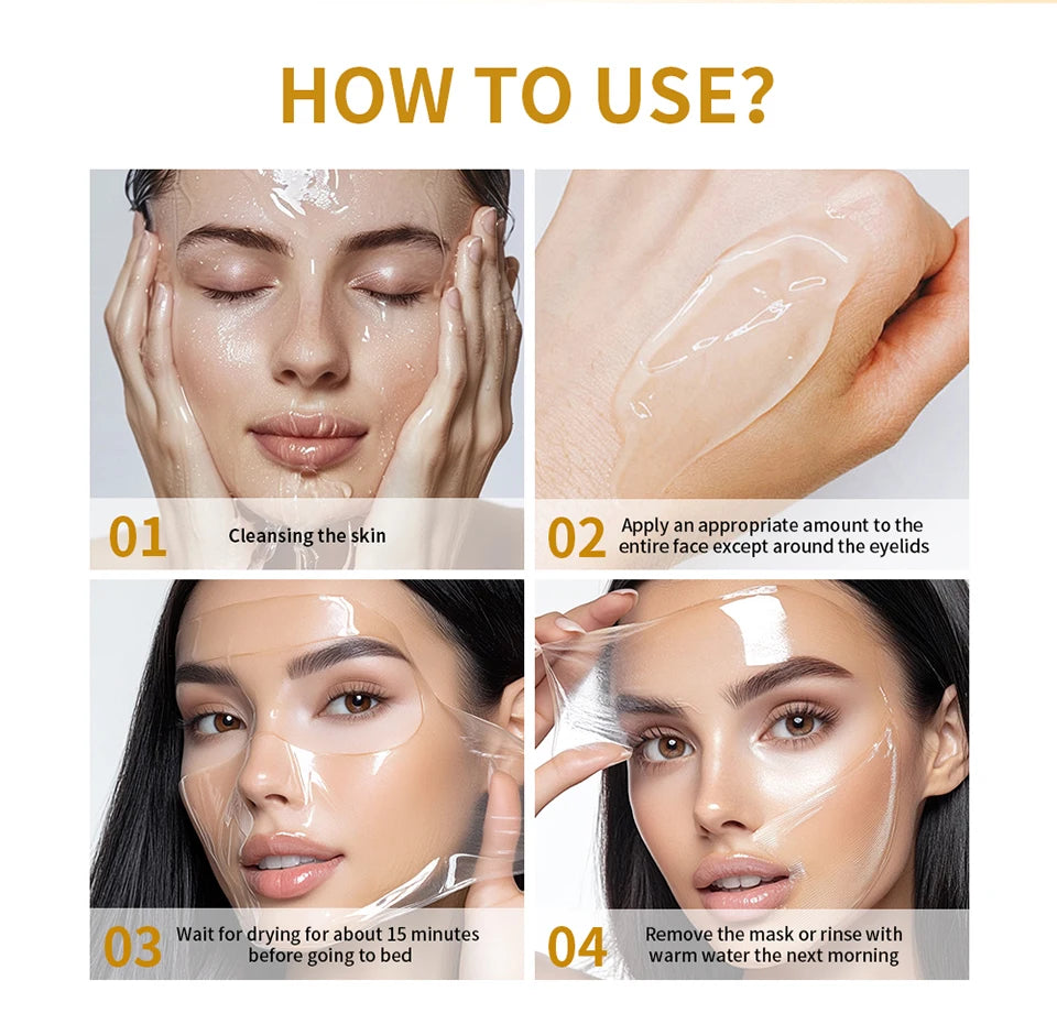 Crème de collagène Masque facial de nuit au collagène hydrolysé.