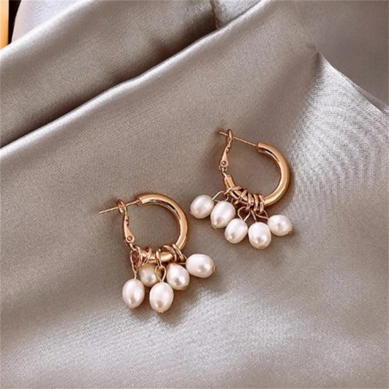 New French Retro Crystal Pearl Stud Earrings For Women Exquisite Bee Small Earrings Fashion Jewelry Gift Mujer Boucle D'oreille