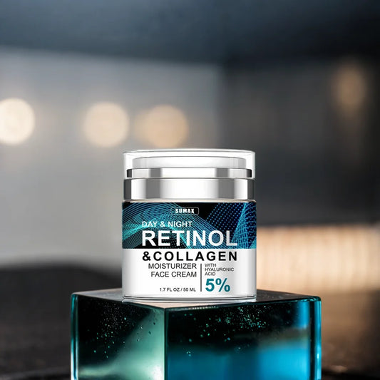 Rétinol Crème pour le visage anti-âge Hydratant Dérivant Collagène Crèmes à l’acide hyaluronique Soins de la peau 50ML