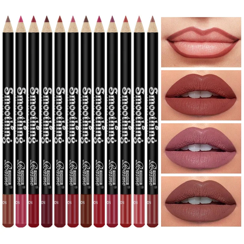 Ensemble de 12 crayon à lèvres professionnel et brillant à lèvres mat pour femmes Cadeaux de la Saint-Valentin