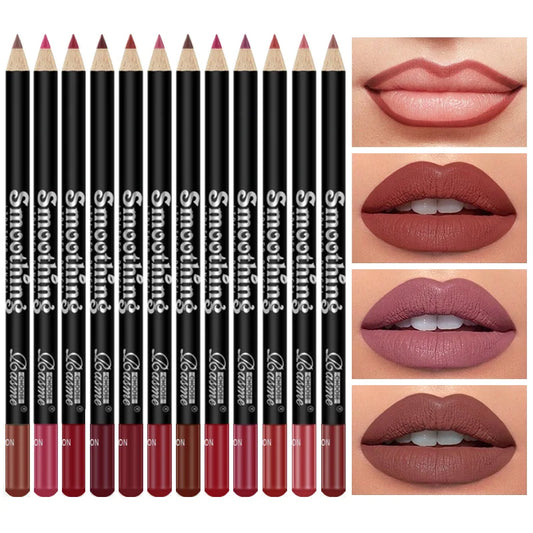Ensemble de 12 crayon à lèvres professionnel et brillant à lèvres mat pour femmes Cadeaux de la Saint-Valentin