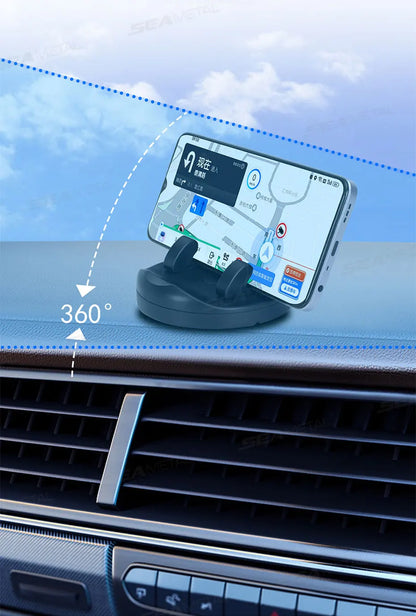 SEAMETAL Head-Up Car Phone Mount Flexible Rotation Phone Holder Stable Anti-Slip Rubber Smartphone Support Universal for 4-7 in